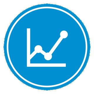 battery management icon in blue and white