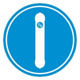 Blue and white water deionizer icon