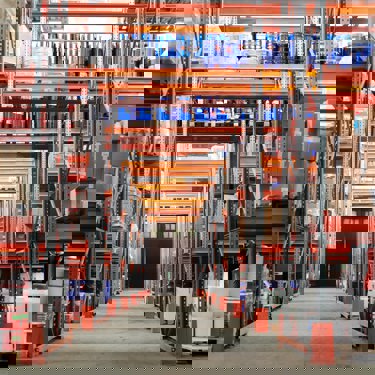 A warehouse full of stock for distibution